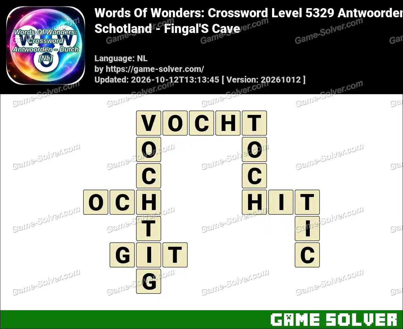 Words Of Wonders: Crossword Level 5329 Antwoorden – Schotland – Fingal’S Cave
